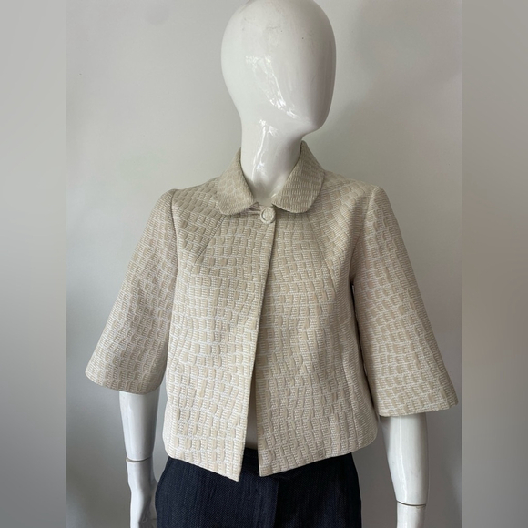 raoul Cream Women's Jacket one button cropped textured - Picture 3 of 10